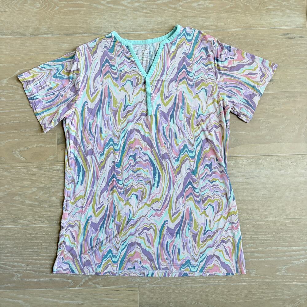 Little Sleepies Pink Marble Swirl Women's Pajama Top Medium